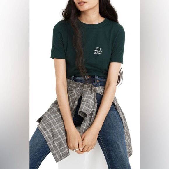 ✨MADEWELL Al Fresco Forest Graphic Green Sz Medium Tee✨ - Picture 8 of 8